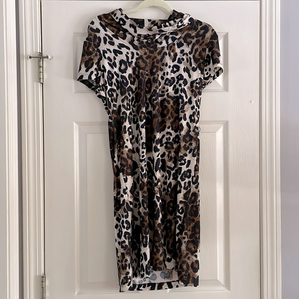 Liz Claiborne animal print cowl neck dress